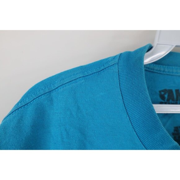 Vintage 90s Y2K Famous Stars and Straps Mens Small Distressed Spell Out T-Shirt - Picture 6 of 14